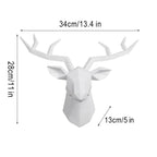 Deer Head Sculpture Animal Statue Figurines Wall Hanging Creative Elk  Art Antlers Statuette for Office Decoration Wall Mount