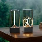 Cordless LED Table Lamp, 3-Level Dimmable Rechargeable Magnetic Filament, White/Black