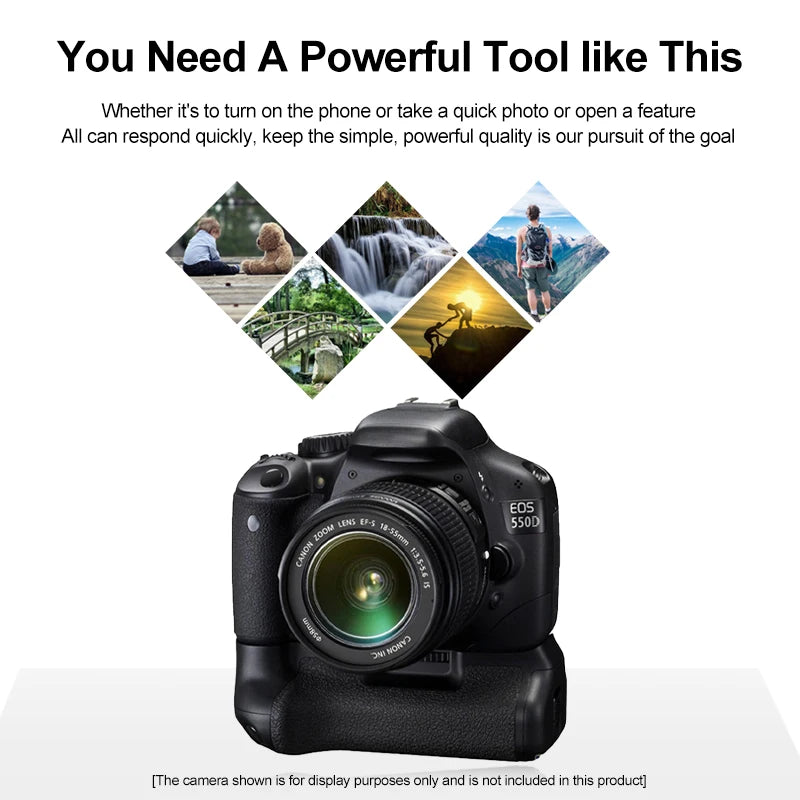 BG-550D BG-E8 Vertical Battery Grip for Canon EOS 550D 600D 650D 700D Rebel T2i T3i T4i T5i Anti-slip Stable Shooting
