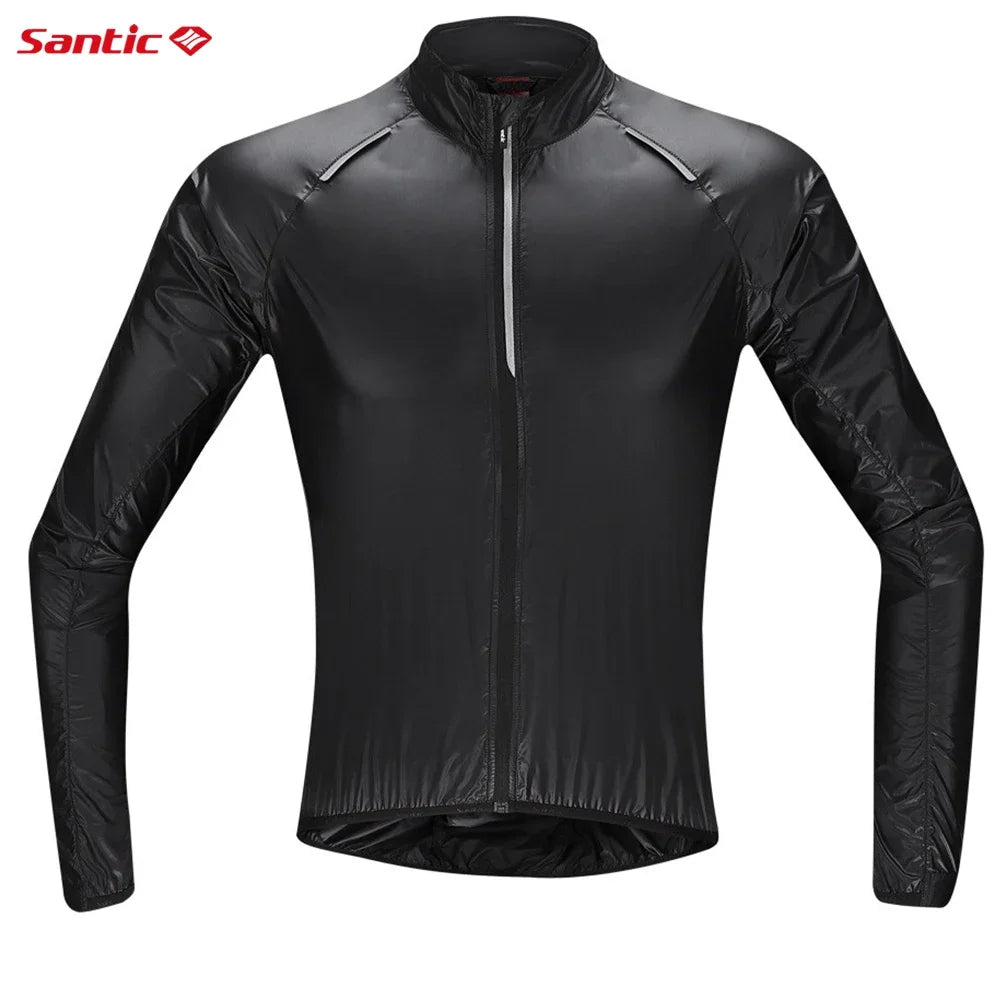 Santic Men's Lightweight Skin Coat Outdoor Packable Waterproof & Windproof Cycling Windbreaker MTB/Road Riding Bicycle Jackets