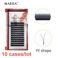 Maria 10 Cases YY Shape Eyelashes Beauty 0.05/0.07 YY Type V Lashes Extension Makeup Naturally Soft Mix Mink Cilios Volume Fans