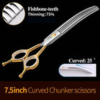 Fenice JP440C Steel Professional Pet Scissors Straight&Thinning&Curved Grooming Shears Tool Set