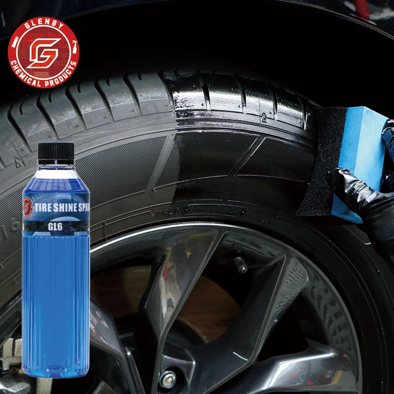 Black Wet Look Tire Shine Dressing -Automotive Clear Coat Tire Dressing for Glossy Wet Tire Look, Vinyl & Plastic, with UV