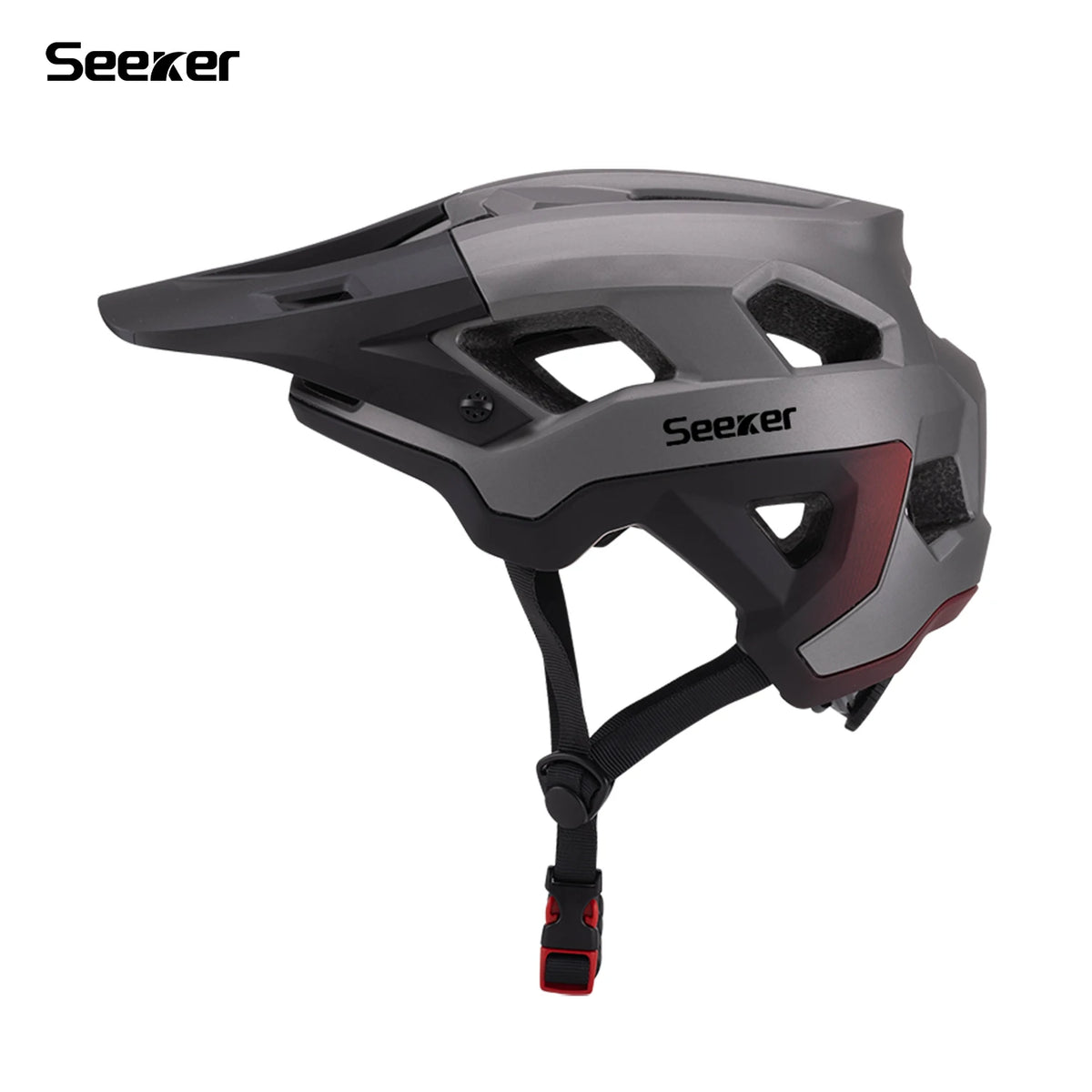 Seeker matte color-blocking cycling helmet, lightweight breathable protective helmet for downhill mountain bikes, adjustable siz
