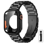Change to Ultra Case+Band For Apple Watch 46mm 42mm 44 45mm Metal Stainless Steel strap for iWatch series Series 10 9 8 7 6 SE 5