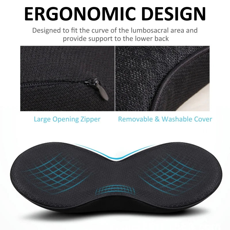 2 In1 Multifunctional Cushion Universal Memory Car Lumbar Pillow Support Driver Back Pain Relief Increased Height Buttocks Pad