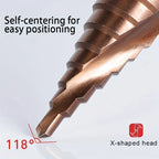 Rafford 4-12/4-20/4-32mm M35 Cobalt Step Drill Bit Tapered HSS-CO HSS Drill Bit Spiral Groove Triangle Shank For Stainless Steel