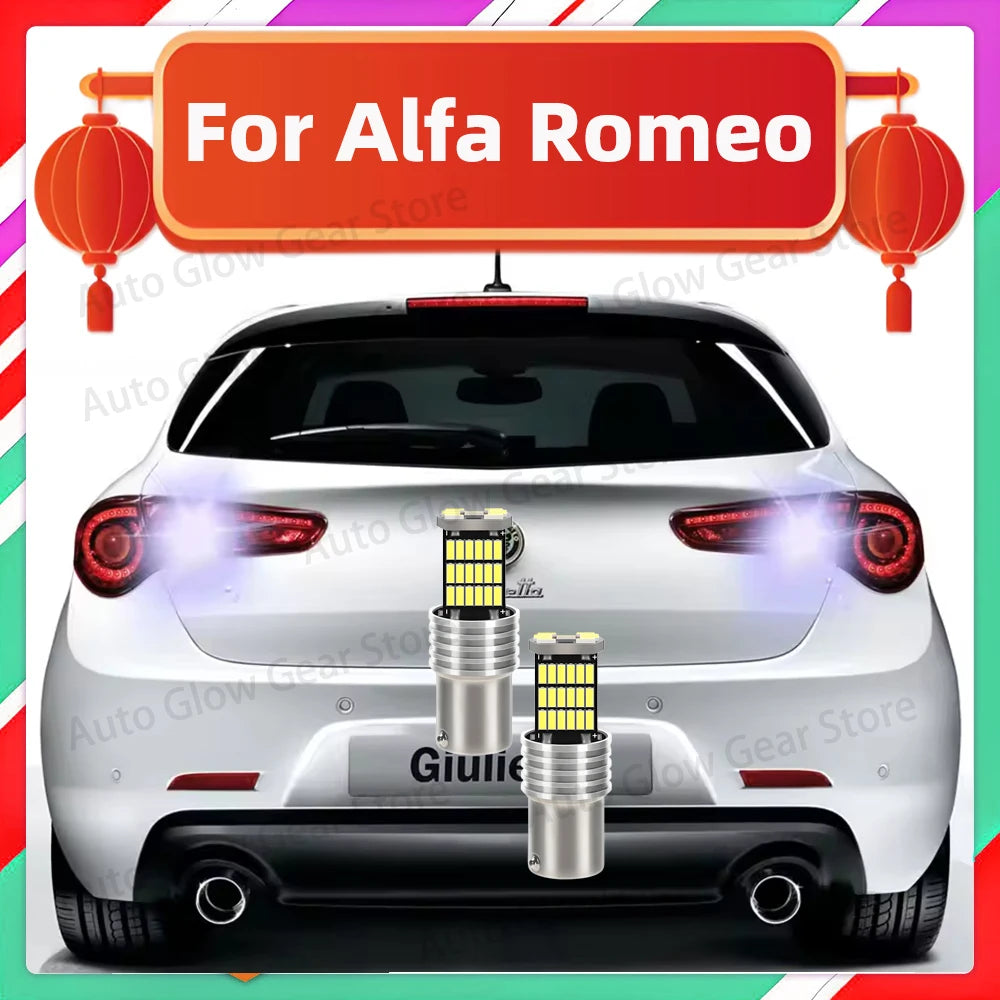 2Pcs Car LED Reverse Light For Alfa Romeo Giulietta 147 156 159 166 Brera Mito Spider GTV P21W Ba15s 1156 Canbus Backup Lamp