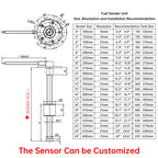 Custom 125/175/225/275/325/375/425mm Fuel Level Gauge Sensor Fuel Sender Unit Fit fuel gauges water level meter 0-190/240-33ohm