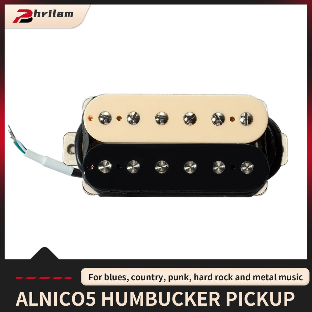 Phrilam Pro HH High output Alnico5 6 non &6 adjustable Humbucker Neck/50mm7.6K  Bridge/52mm Pickups8.8/16.5K for Electric Guitar