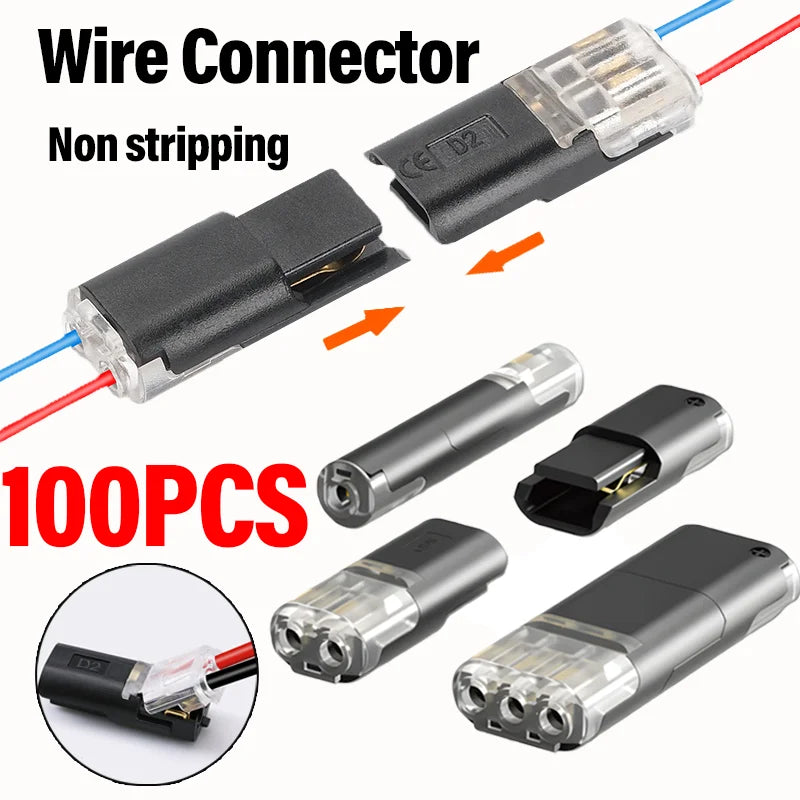 Electric Wire Connector Free Stripping Quick Cable Connectors Dual line Interconnection Detachable Automotive Terminal Connector