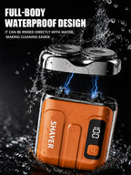 Men's Mini Electric Shaver Rechargeable Waterproof Wet/Dry Beard Razor - Black