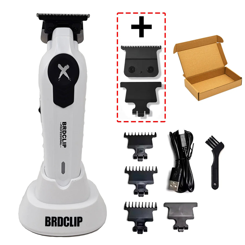 BRDCLIP  X Series White FA1T 7700RPM Professional Electric Hair Trimmer Hair Clipper For man carving DLC Blade Barber Shop Tool