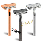 Whityle Safety Razor 2nd Gen Dual Half-Blade Shaving System with Glide Roller, Matte Black
