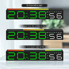 LED Alarm Clock with Rhythm Light Bar Colorful Table Clock with 3 Levels Brightness Adjustable RGB Colorful Electronic Clock