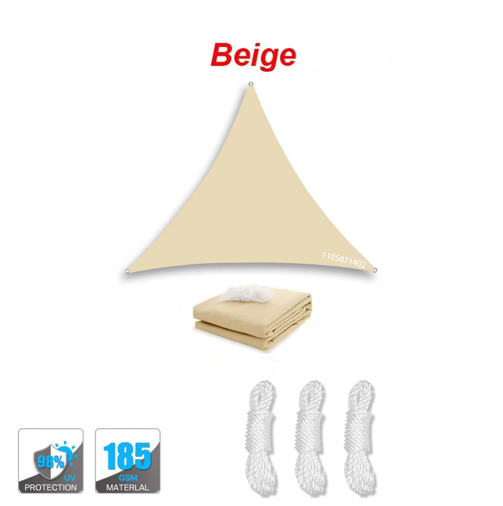 Green Waterproof Triangular Sunshade Sail Sunscreen Cloth Rainproof Awning for Balcony Courtyard Outdoor Shade Solution