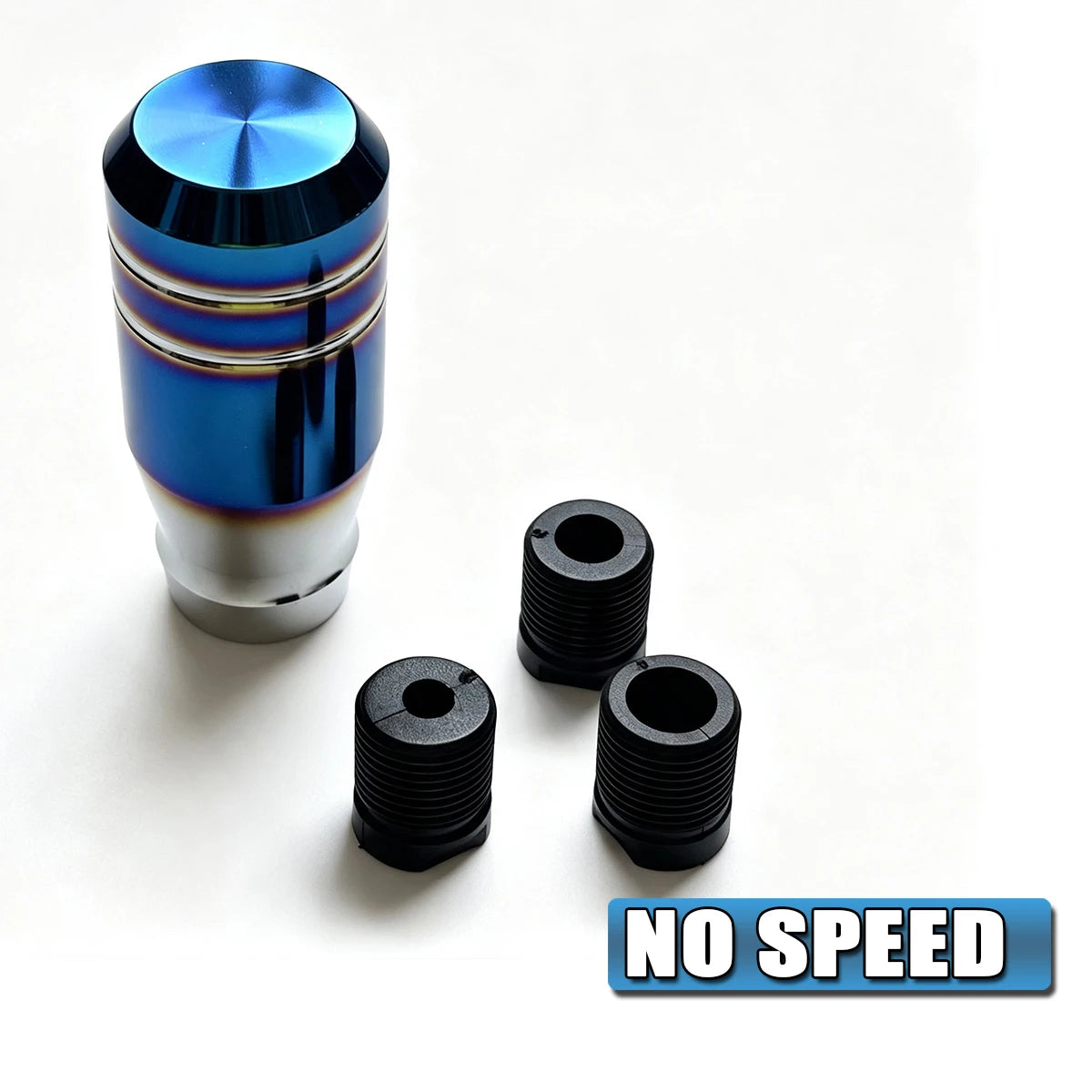 Universal Rainbow Shift Knob - Burnt Blue Aluminum Gear Lever for Manual/Auto Cars, Anti-Slip Ergonomic Grip