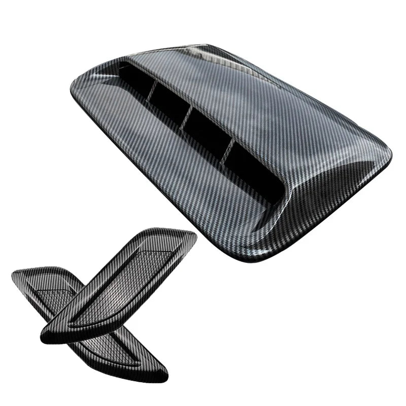 40cm Universal Car Air Flow Decorative Intake Hood Scoop Bonnet Vent Sticker Cover Hood Geared to fit any FLAT Hood Vehicle