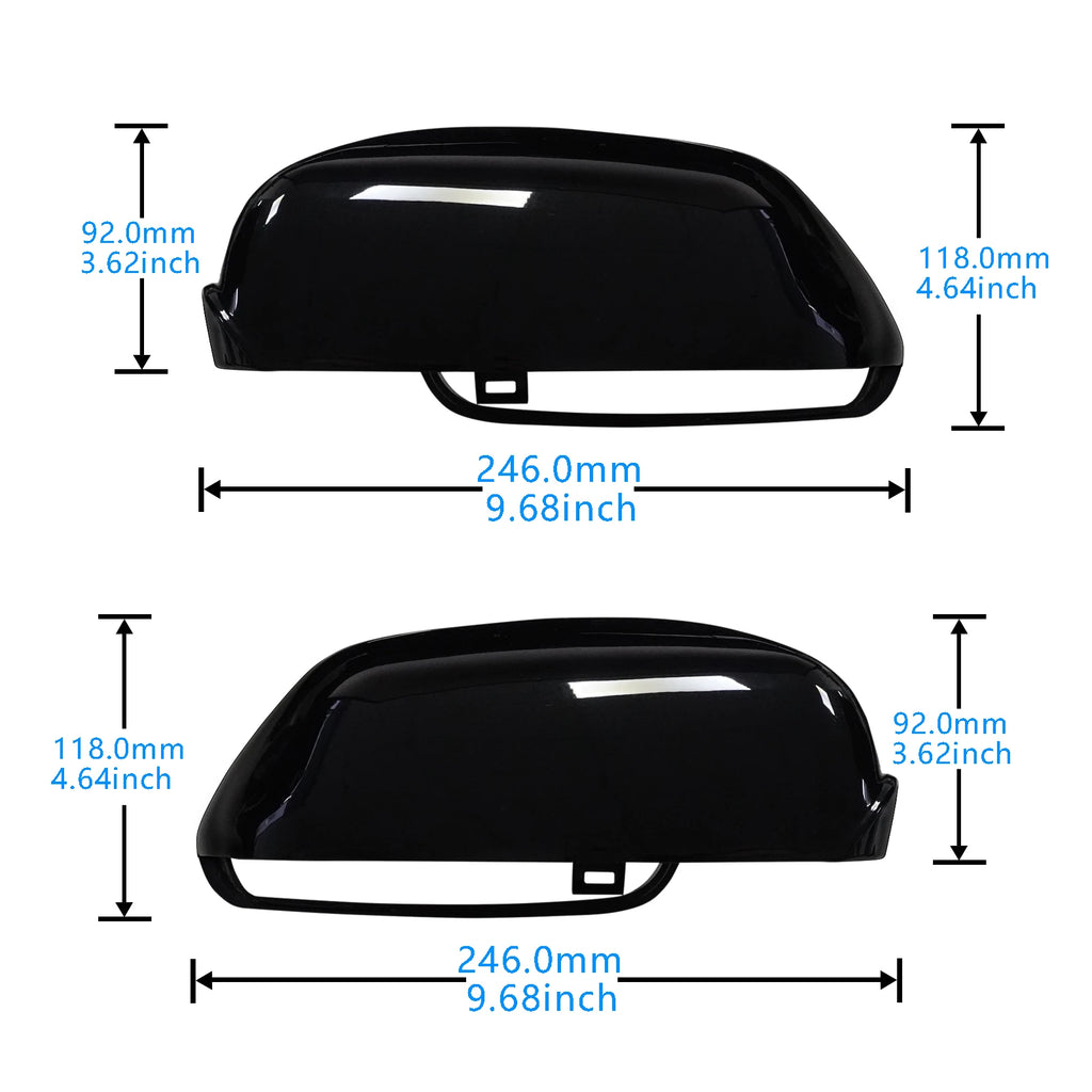 Wing Door Mirror Cover Caps Gloss Black for 2005-2009 VW Polo MK4 9N Hatchback