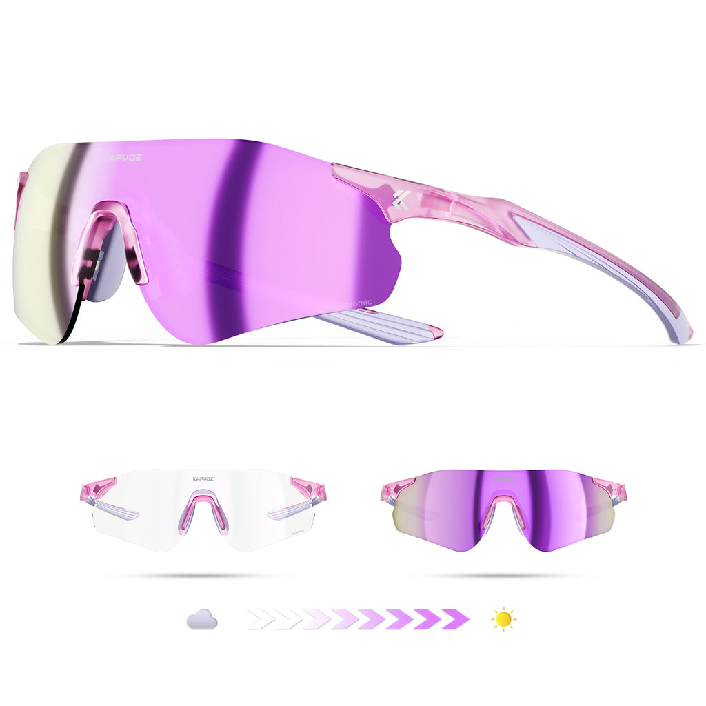 Kapvoe New Cycling Photochromic Glasses Men Women Road Bicycle Sunglasses UV400 Sports Riding Eyewear Outdoor Running Goggles