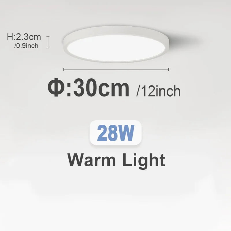 Ultra-Thin LED Ceiling Lamp Chandelier 23/30cm with Remote Control for Home Decor Lighting in Living Room Bedroom Kitchen