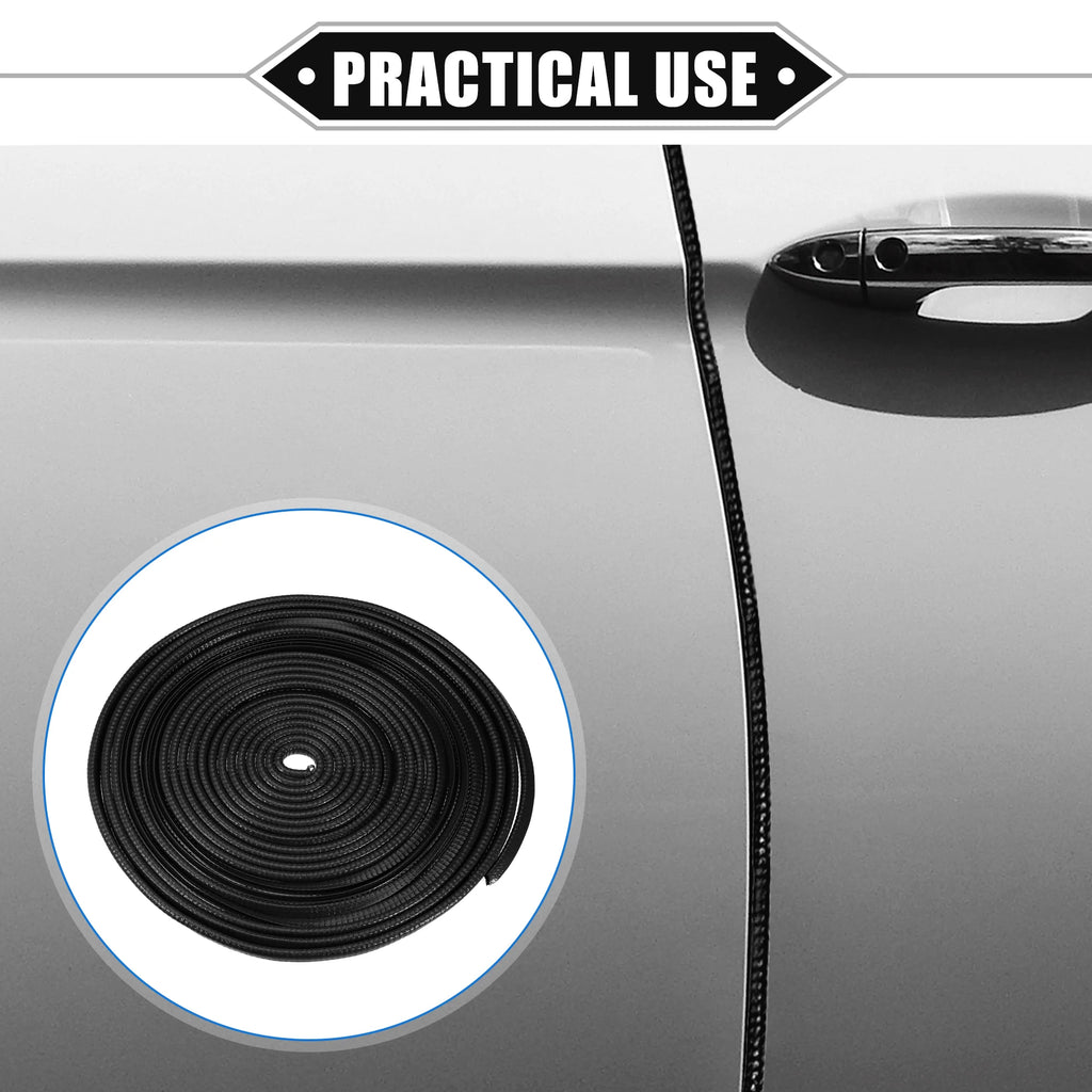 uxcell Car Door Edge Guard U-Shape Rubber Trim Seal Strip, 5m/10m Iron Black