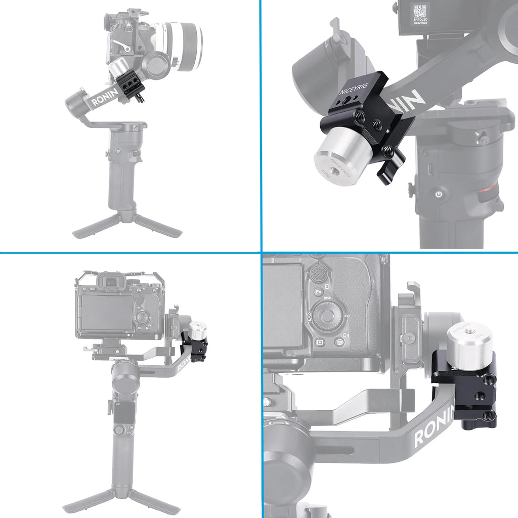 NICEYRIG Camera Counterweight Mounting Clamp for DJI RS Mini Series/DJI RoninS/Zhiyun Weebill (Open Range:16-29MM)