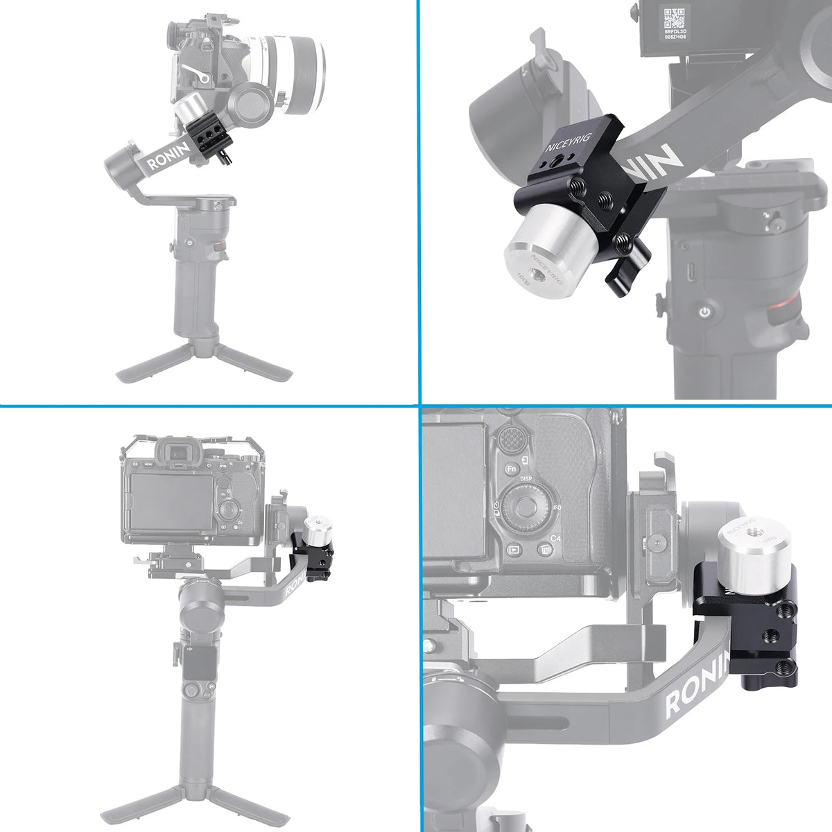 NICEYRIG Camera Counterweight Mounting Clamp for DJI RS Mini Series/DJI RoninS/Zhiyun Weebill (Open Range:16-29MM)