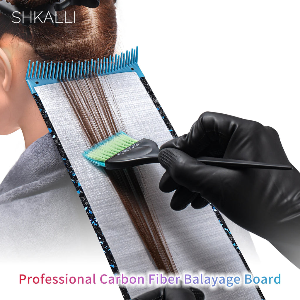 SHKALLI Professional Carbon Fiber Hair Coloring Board with Comb Teeth Hair Dyeing Styling Tool for Hairdressers