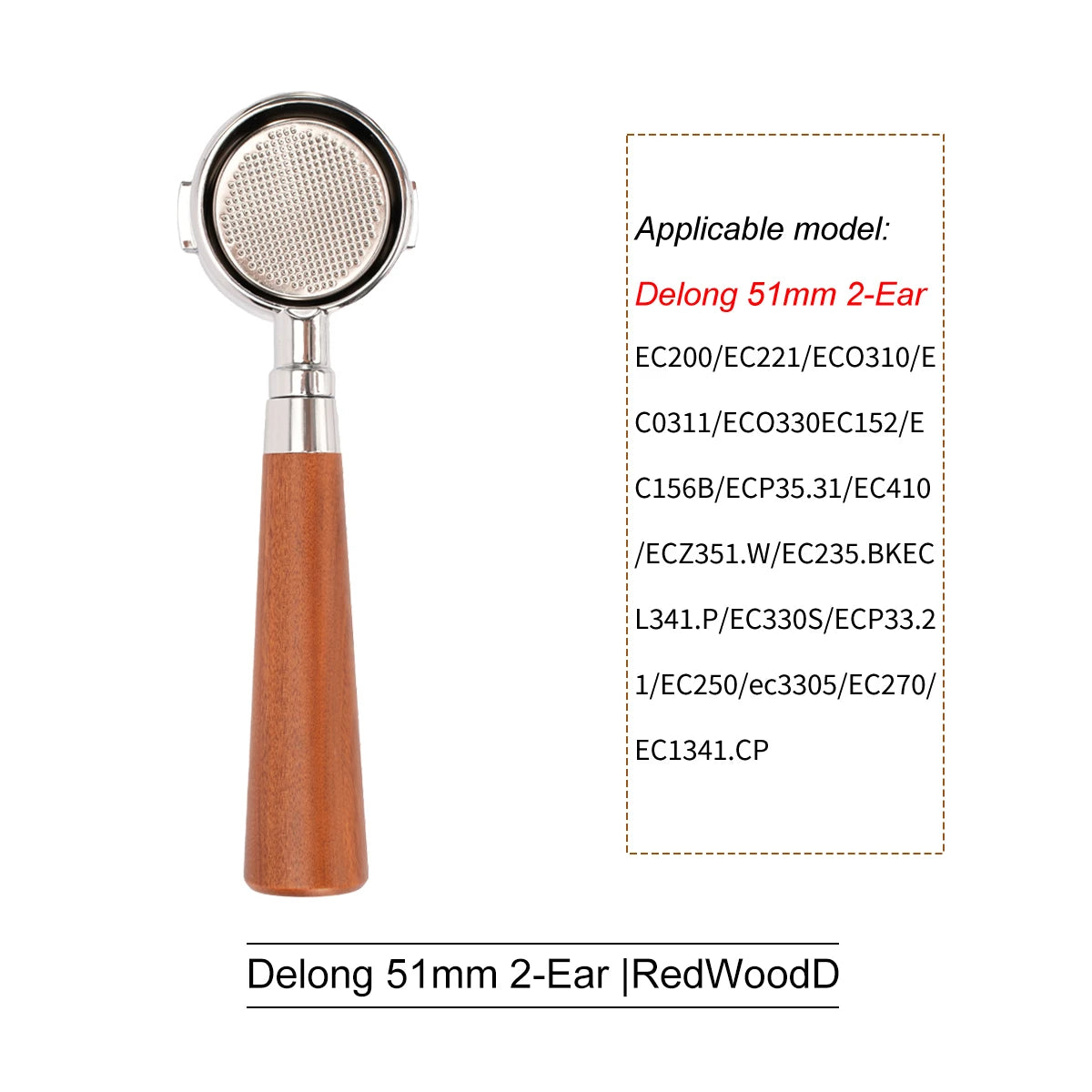 51mm Coffee Bottomless Portafilter For Delonghi EC680 EC310 Replacement Filter Basket Espresso Machine Handle Cafe Accessories