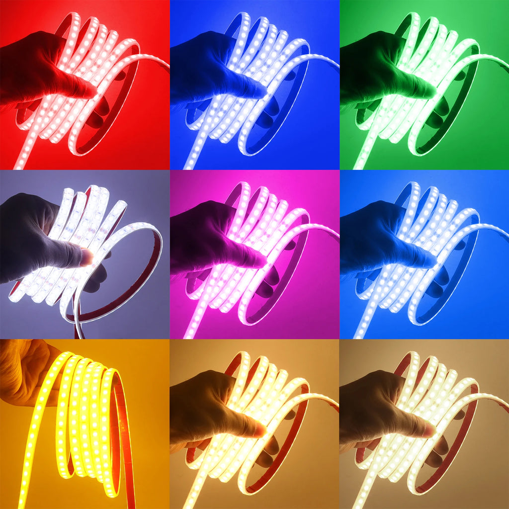 24V Solar Led Strip Light 2835 120LEDs/m Outdoor IP68 Waterproof Red Green Blue Pink Warm White Self-adhesive Garden Decor Lamps