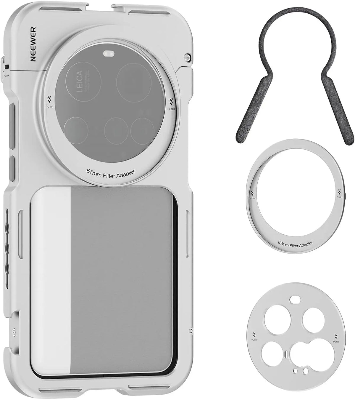 NEEWER Phone Cage Case Quick Release Video Rig Case Phone Stabilizer Holder For Xiaomi 15 Ultra with 67mm Filter Adapter