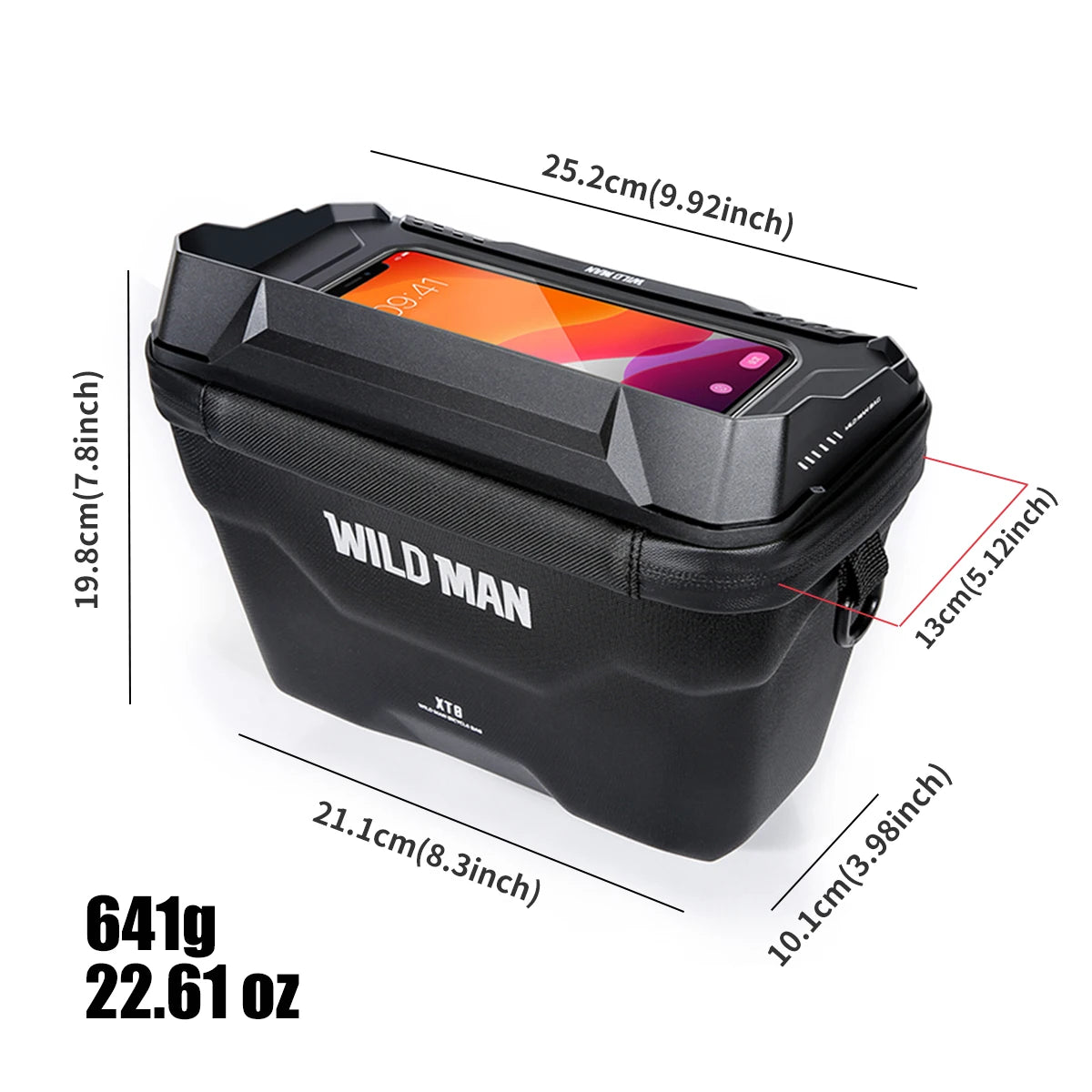 WILD MAN XT8 EVA Handlebar Bag for E-Scooters/Foldable Bikes – Waterproof TPU Touch Screen, Quick-Release Mount