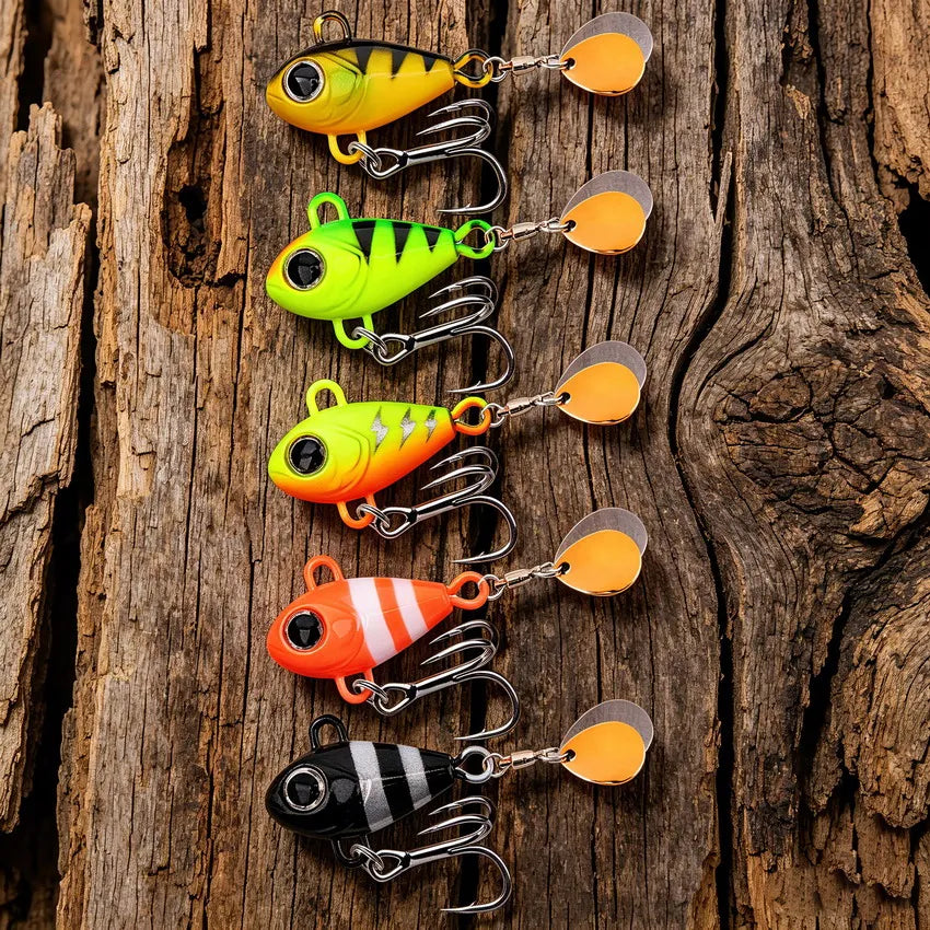 5/6pcs Mini VIB With Spoon Fishing Lures 6g 10g 17g 25g 2cm Lure Fishing Tackle Pin Crankbait Vibration Spinner Sinking Bait