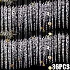 Transparent Acrylic Icicle Christmas Ornaments Xmas Tree Hanging Pendant Crystal Twisted Icicle Snowflake Home Party Decoration