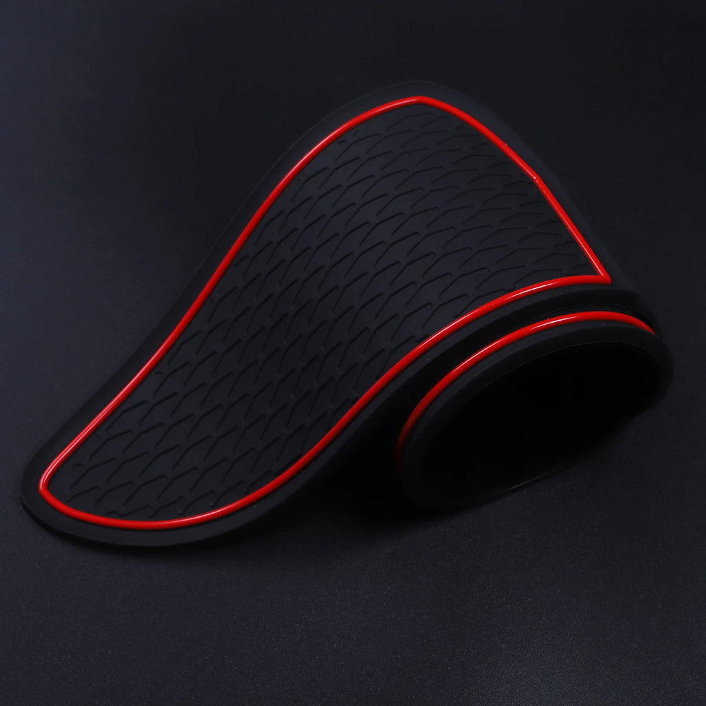 Smabee Anti-Slip Cup Holder Door Slot Mat Set for Hyundai i30 N 2017-2022 Red