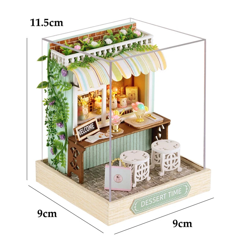 Mini Doll House Kit DIY Flower House Handmade 3D Puzzle Assembly Building Model Toys Home Bedroom Decoration with Furniture Gift