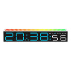 LED Alarm Clock with Rhythm Light Bar Colorful Table Clock with 3 Levels Brightness Adjustable RGB Colorful Electronic Clock
