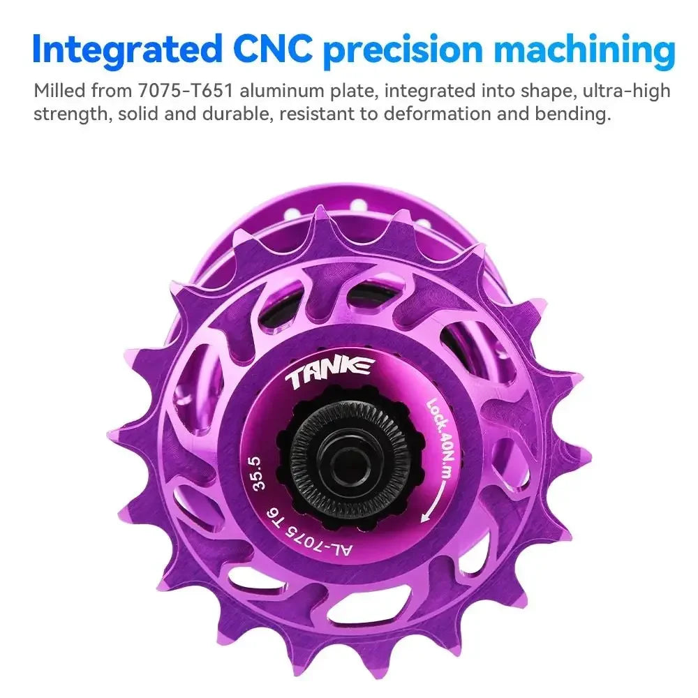 TANKE Single Speed Flywheel Conversion Kit HG Cassette Cog 7075 Aluminum 15T-18T