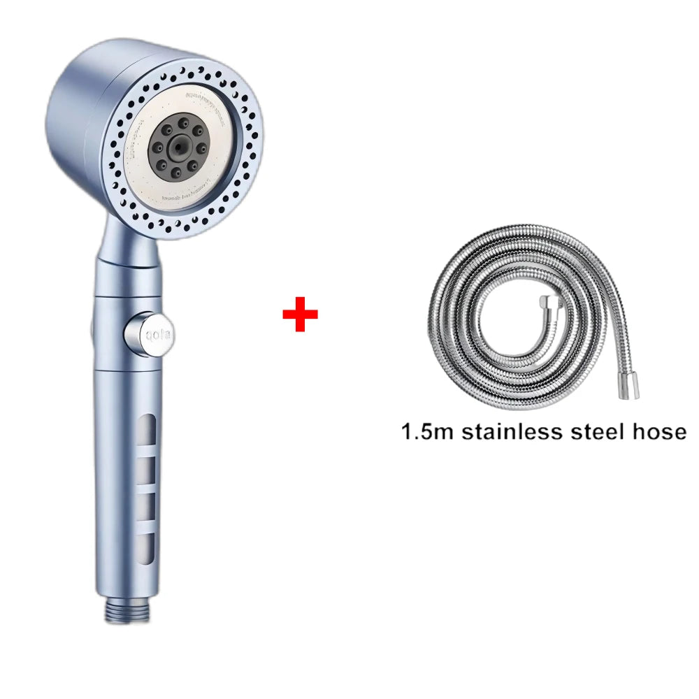 5 Modes Spray Water Saving Shower Head ABS Handheld Spa Showerheads Large Flow Portable Bathroom Filter Shower Faucet Nozzle Set
