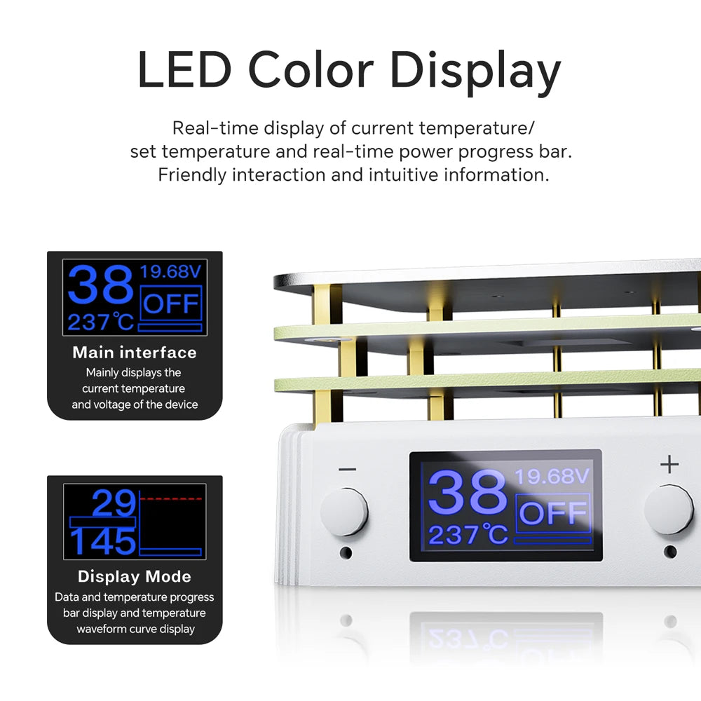 NEW 65W 20V PD Constant Temperature Heating Station 10-240°C Adjustable PCB SMD Board Soldering Plate for Soldering Repair DIY
