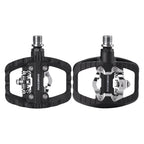 ROCKBROS Bicycle Pedals Half Lock Flat Pedal 2-in-1 Anti-slip Nylon MTB Bike Pedals Dustproof Flat Cleat Platform for Shimano