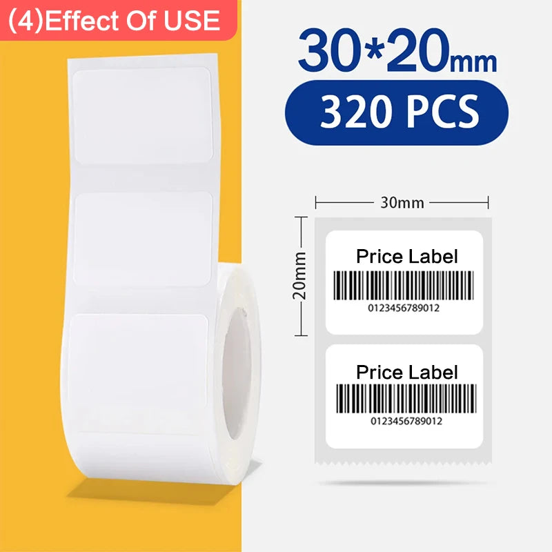Niimbot  B1 White Sticker 3/5/10 Rolls Waterproof Paper Adhesive Label White Anti-Oil For B1 B21 Mini Thermal Printer Tape