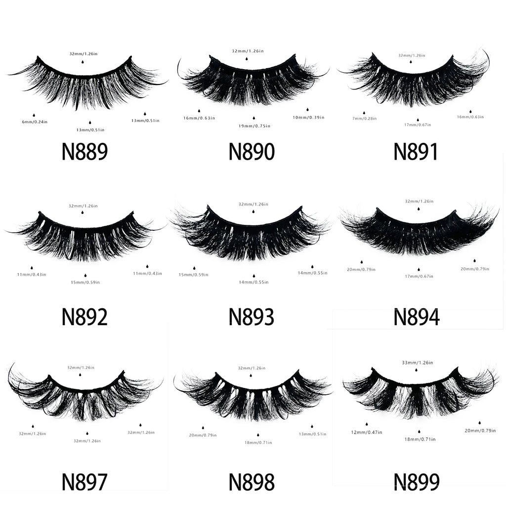 Free Shipping 10Pairs/Pack Fluffy Wispy Natural Strip Lashes With Spikes Wholesale in Bulk Faux Mink Lashes Supplies