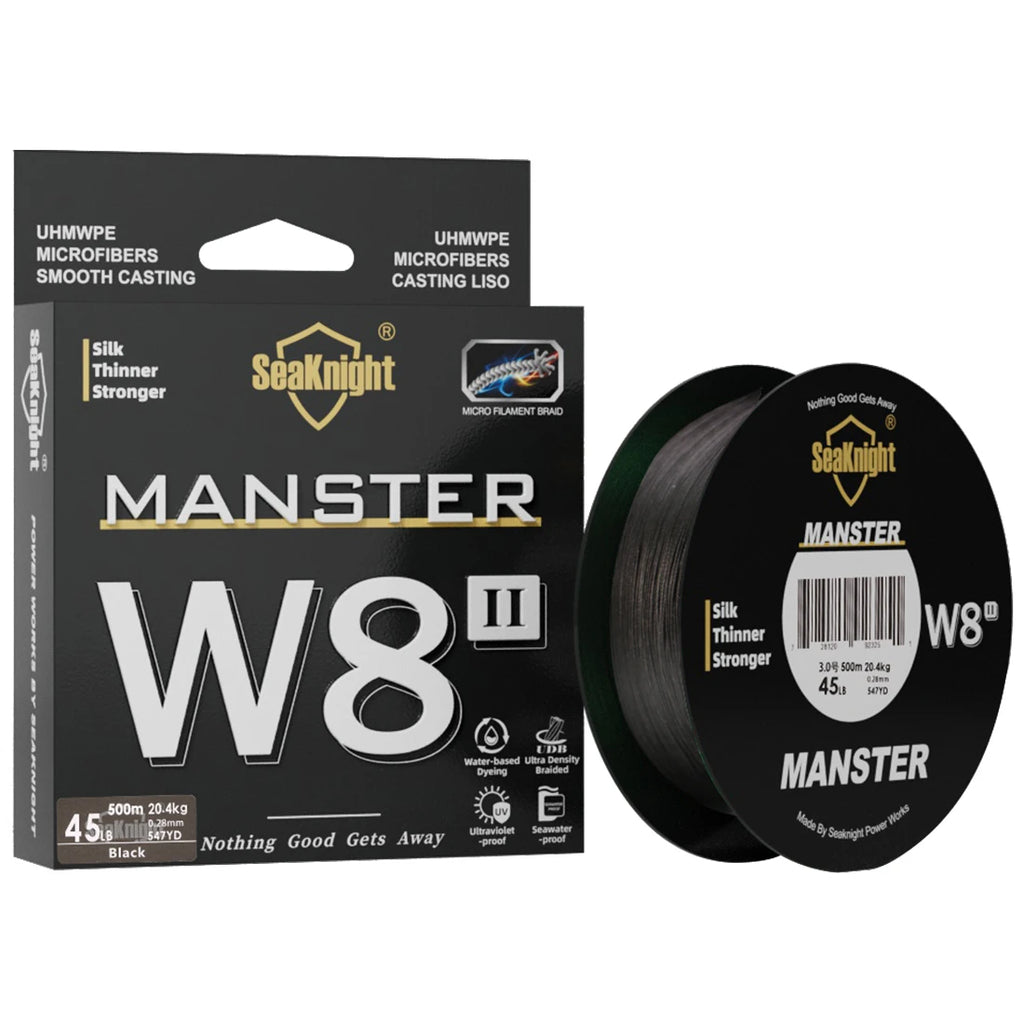 SeaKnight Brand W8 II Series Fishing Lines 8 Weaves 500m 300m 150m Upgrade Strong Braided PE Line for Seawater fishing 15-100LBs