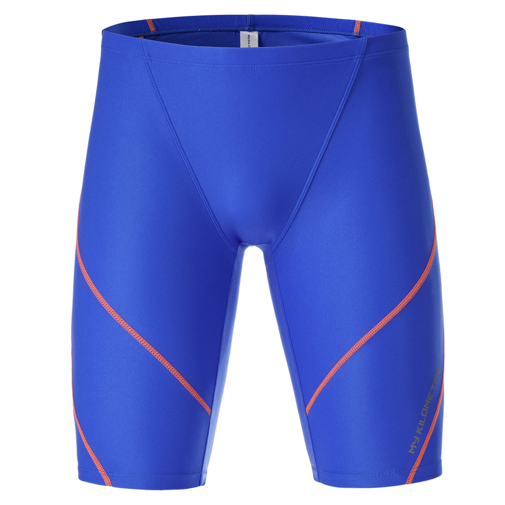 MY KILOMETRE Mens Swim Jammer Swimwear PBT Durable Athletic Training Endurance Swimsuits Swimming Shorts Trunks Man Swim Jammers