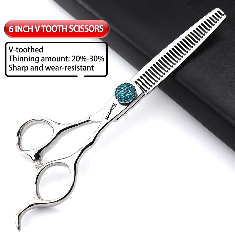 440C Japanese Stainless Hairdressing Scissors 6 Inch / 7 Inch Hair Scissors Right hand Barber Shears Left Handle Hair Cutting