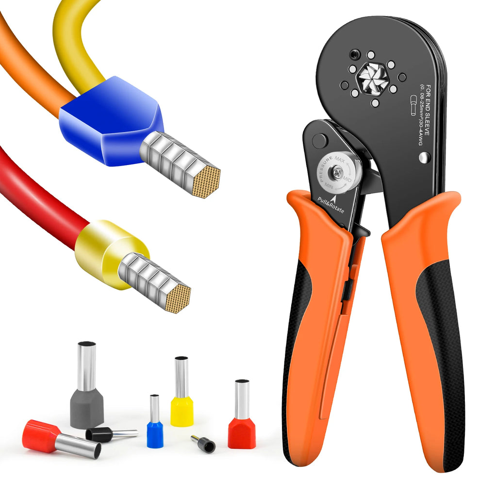 SJC8 25-6 Hexagonal Ratchet Crimper for End Sleeves and Ferrules 0.08-25mm²  Wire Ferrule Crimping Tool Hand Crmper Plier
