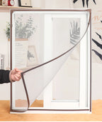Magnetic Window Screen Mesh Curtain, removable washable mosquito fly net, black, DIY cut-to-size