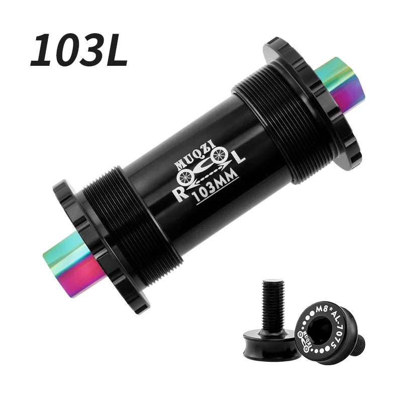MUQZI Bicycle Titanium Ceramics Bottom Bracket MTB Road Bike BB68 103 107 110 113 119 122mm Square Tapered Axis